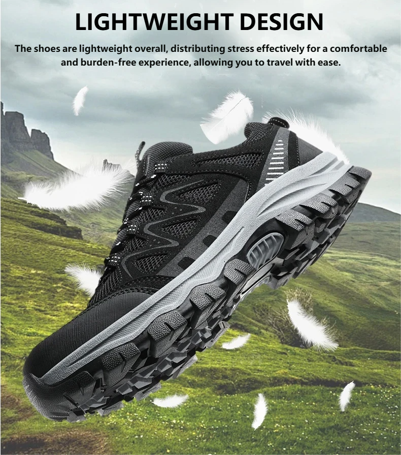 Men’s Athletic Work Shoes – Arch Support, Wide Toe Box, Breathable, Lightweight, Non-Slip, Built for Hiking & Outdoor Use